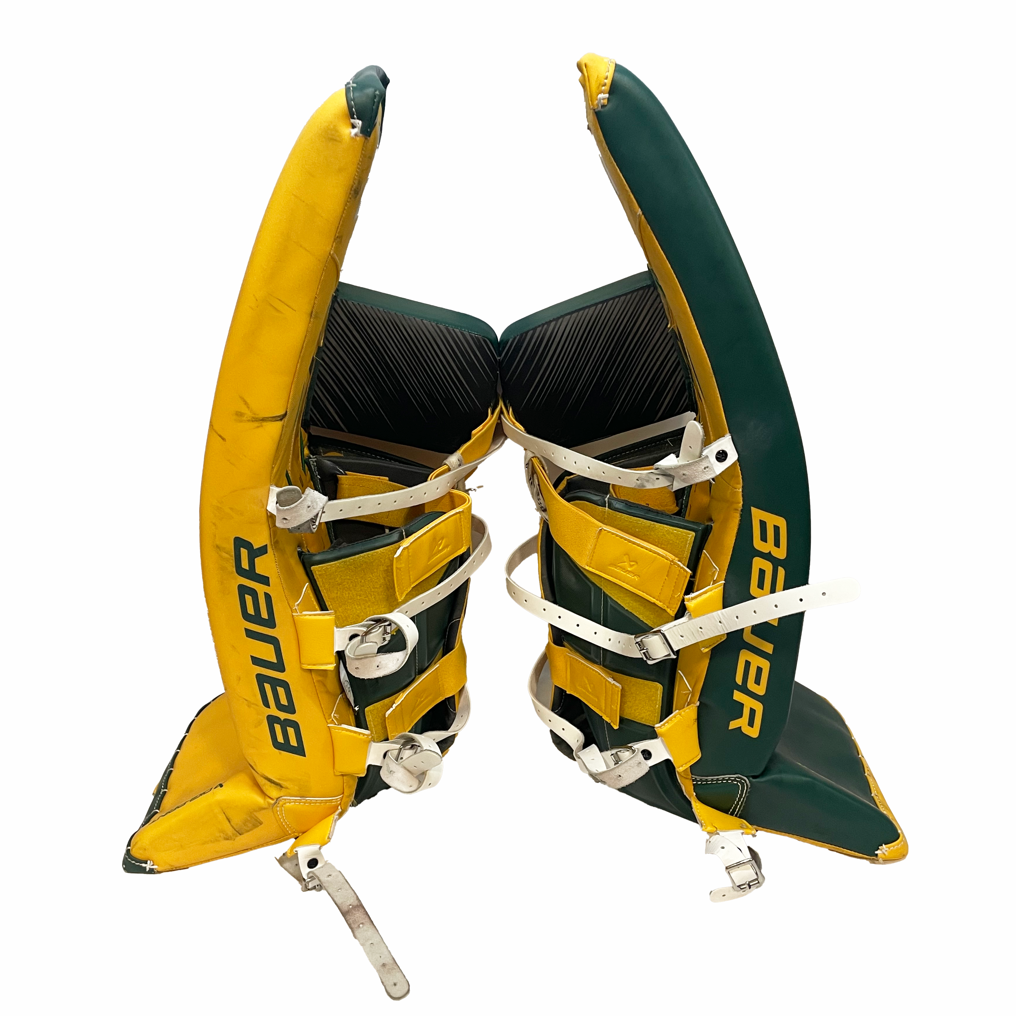 Bauer Vapor Hyperlite 2 - Jambières de gardien Pro d'occasion (vertes/jaunes)